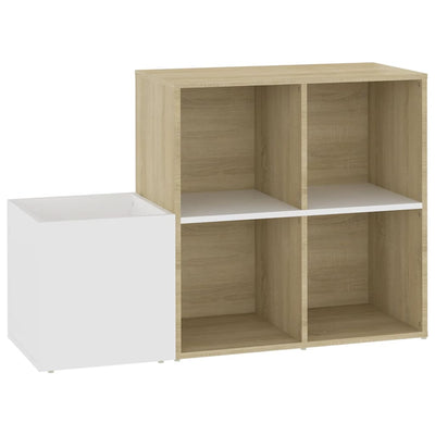 Vidaxl opbergkast 105x35,5x70 cm bewerkt hout wit en sonoma eikenkleur