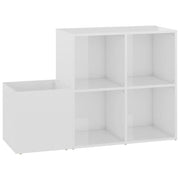 Vidaxl opbergkast 105x35,5x70 cm bewerkt hout hoogglans wit - afbeelding 2