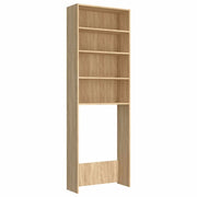 Vidaxl wasmachinekast 64x24x190 cm wit en sonoma eikenkleurig - afbeelding 2