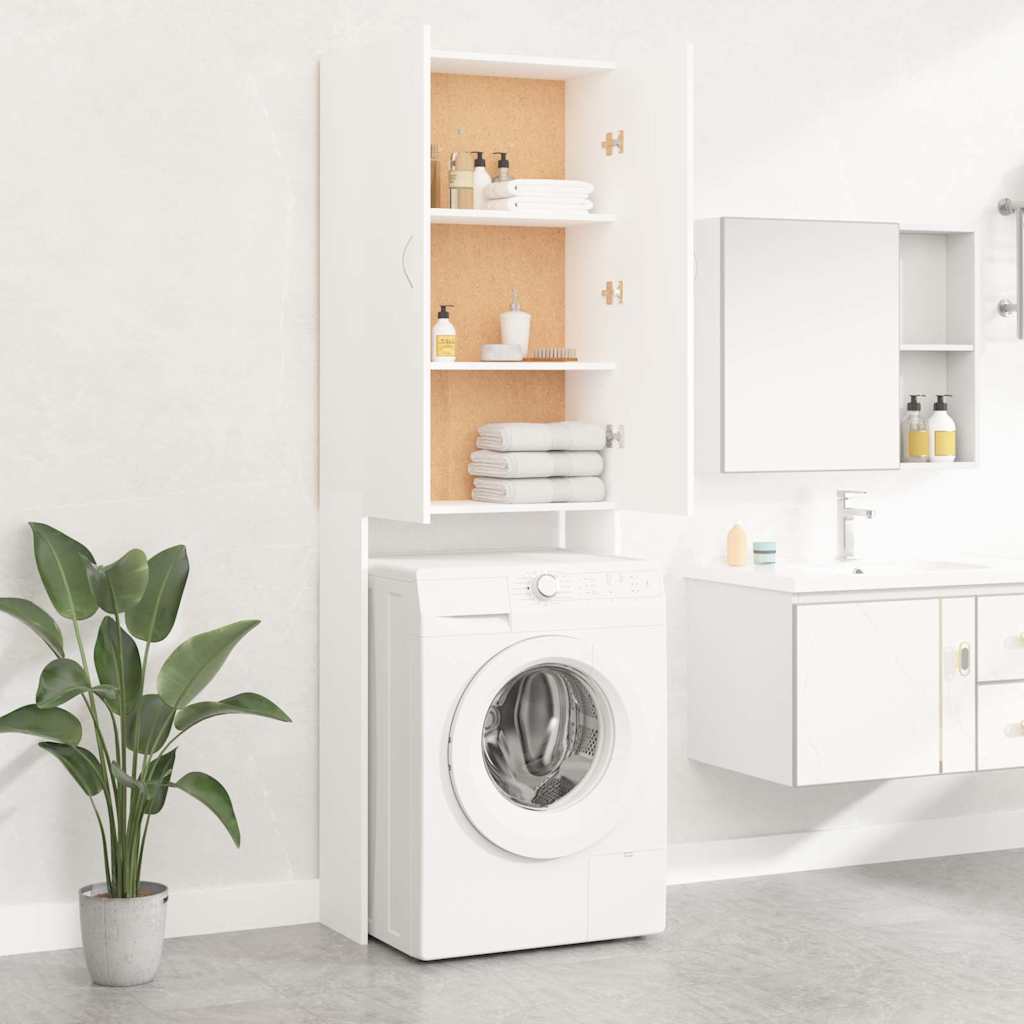Vidaxl wasmachinekast 64x25,5x190 cm wit
