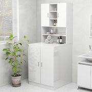 Vidaxl wasmachinekast 70,5x25,5x90 cm hoogglans wit - afbeelding 1