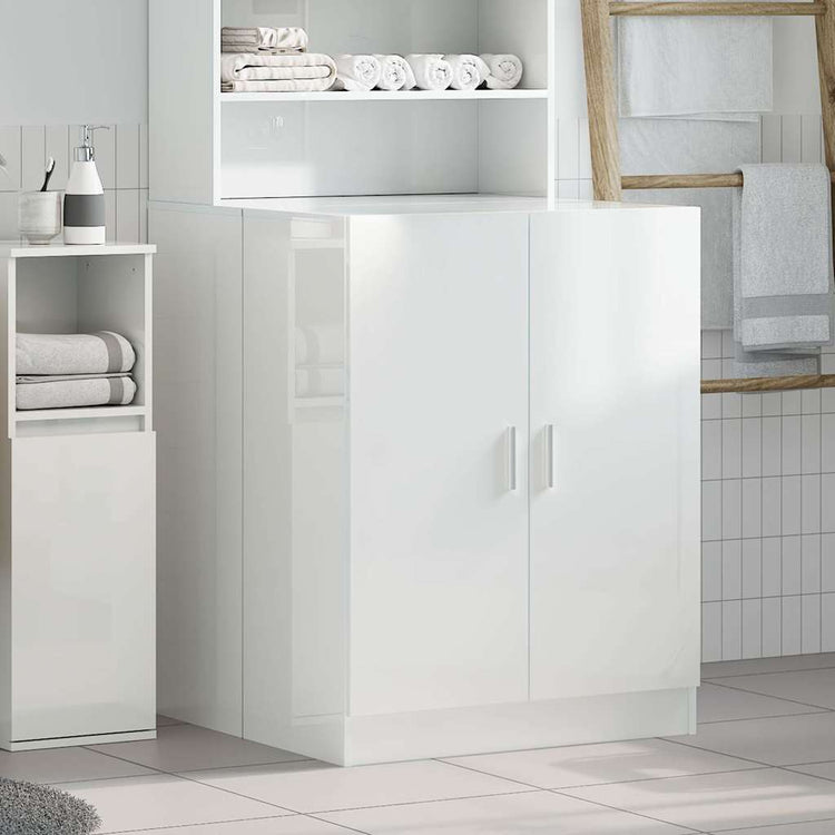 Vidaxl wasmachinekast 71x71,5x91,5 cm hoogglans wit