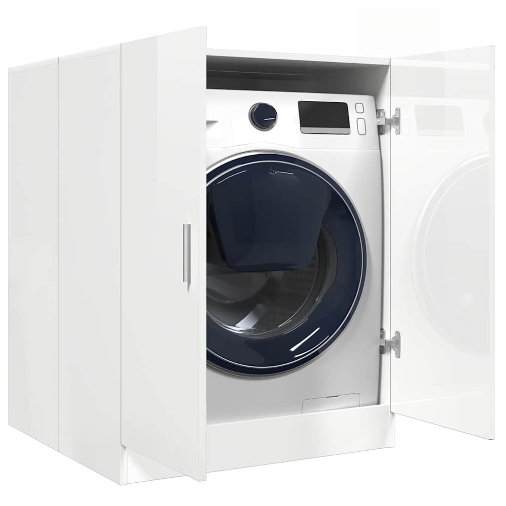 Vidaxl wasmachinekast 71x71,5x91,5 cm hoogglans wit