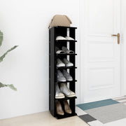 Vidaxl schoenenkast 27,5x27x102 cm bewerkt hout zwart - afbeelding 3