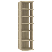 Vidaxl schoenenkast 27,5x27x102 cm bewerkt hout sonoma eikenkleurig - afbeelding 2
