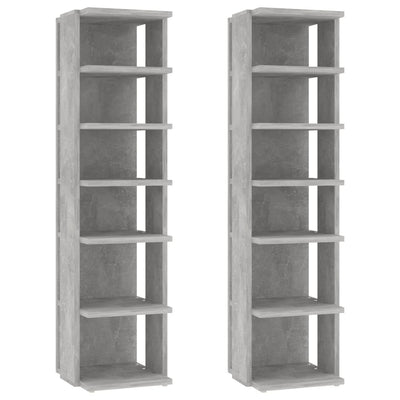 Vidaxl schoenenkasten 2 st 27,5x27x102 cm betongrijs
