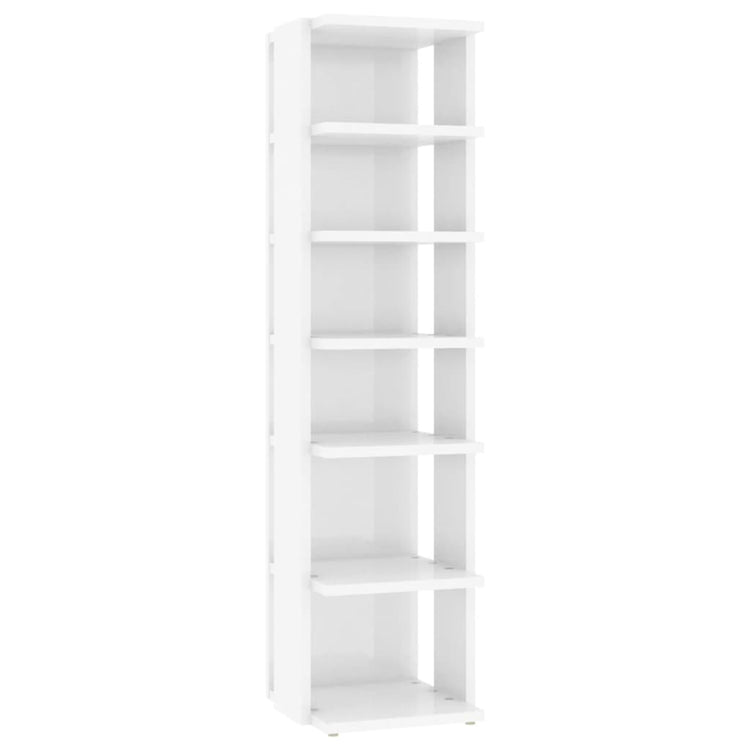 Vidaxl schoenenkast 27,5x27x102 cm bewerkt hout hoogglans wit
