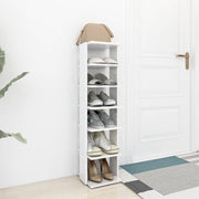 Vidaxl schoenenkast 27,5x27x102 cm bewerkt hout hoogglans wit - afbeelding 3