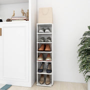 Vidaxl schoenenkast 27,5x27x102 cm bewerkt hout hoogglans wit - afbeelding 1