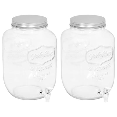 Vidaxl drankdispensers 2 st 8050 ml glas