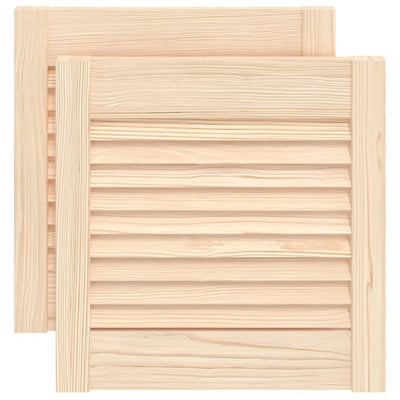 Vidaxl kastdeuren met lamellen 2 st 39,5x39,4 cm massief grenenhout