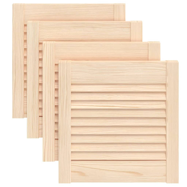 Vidaxl kastdeuren met lamellen 4 st 39,5x39,4 cm massief grenenhout