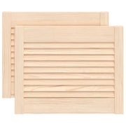 Vidaxl kastdeuren met lamellen 2 st 39,5x49,4 cm massief grenenhout - afbeelding 2