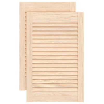 Vidaxl kastdeuren met lamellen 2 st 61,5x39,4 cm massief grenenhout