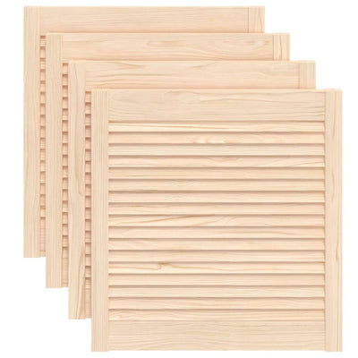 Vidaxl kastdeuren met lamellen 4 st 61,5x59,4 cm massief grenenhout