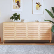 Vidaxl kastdeuren met lamellen 4 st 69x49,4 cm massief grenenhout - afbeelding 1