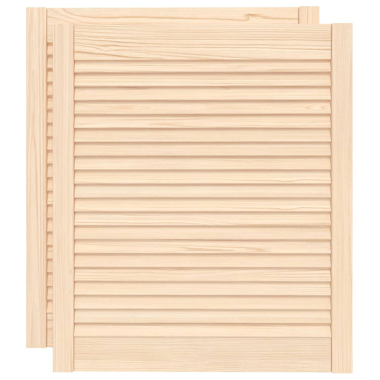 Vidaxl kastdeuren met lamellen 2 st 69x59,4 cm massief grenenhout