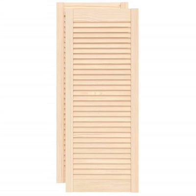 Vidaxl kastdeuren met lamellen 2 st 99,3x39,4 cm massief grenenhout