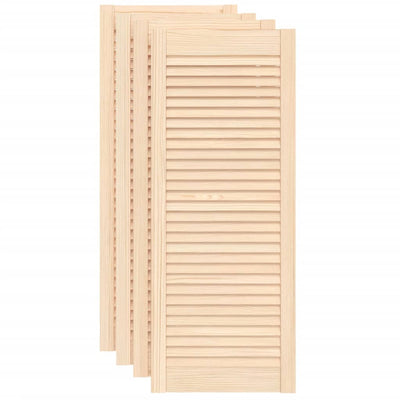 Vidaxl kastdeuren met lamellen 4 st 99,3x39,4 cm massief grenenhout