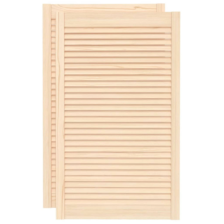 Vidaxl kastdeuren met lamellen 2 st 99,3x59,4 cm massief grenenhout