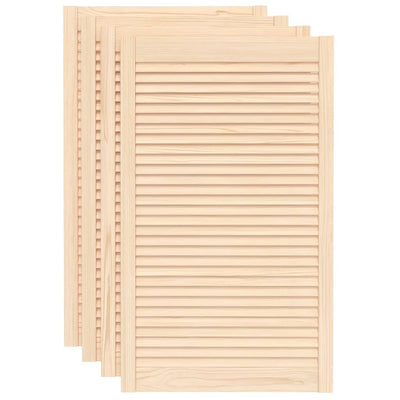 Vidaxl kastdeuren met lamellen 4 st 99,3x59,4 cm massief grenenhout
