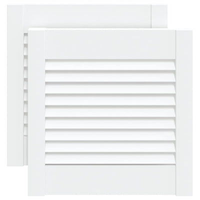 Vidaxl kastdeuren met lamellen 2 st 39,5x39,4 cm grenenhout wit