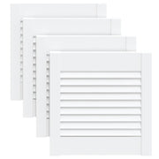 Vidaxl kastdeuren met lamellen 4 st 39,5x39,4 cm grenenhout wit - afbeelding 2