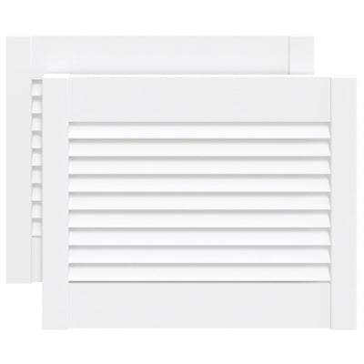 Vidaxl kastdeuren met lamellen 2 st 39,5x49,4 cm grenenhout wit