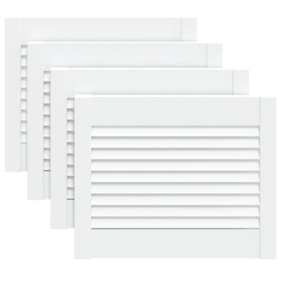 Vidaxl kastdeuren met lamellen 4 st 39,5x49,4 cm grenenhout wit