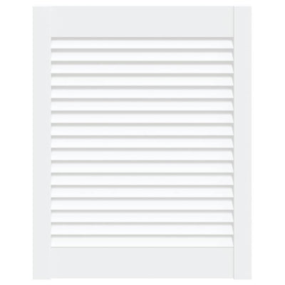 Vidaxl kastdeur met lamellen 61,5x49,4 cm massief grenenhout wit