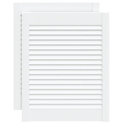 Vidaxl kastdeuren met lamellen 2 st 61,5x49,4 cm grenenhout wit