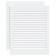 Vidaxl kastdeuren met lamellen 2 st 61,5x49,4 cm grenenhout wit - afbeelding 2