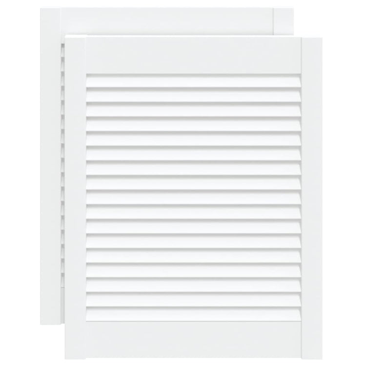 Vidaxl kastdeuren met lamellen 2 st 61,5x49,4 cm grenenhout wit