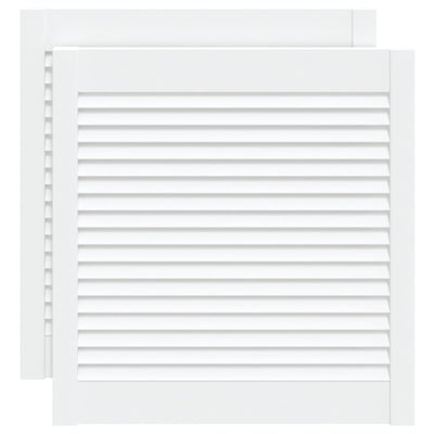 Vidaxl kastdeuren met lamellen 2 st 61,5x59,4 cm grenenhout wit