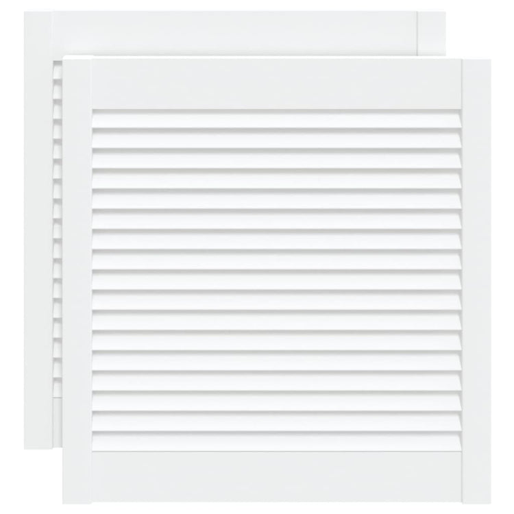 Vidaxl kastdeuren met lamellen 2 st 61,5x59,4 cm grenenhout wit