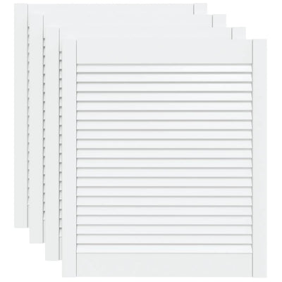 Vidaxl kastdeuren met lamellen 4 st 69x59,4 cm massief grenenhout wit