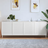 Vidaxl kastdeuren met lamellen 4 st 69x59,4 cm massief grenenhout wit - afbeelding 1