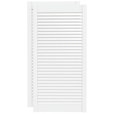 Vidaxl kastdeuren met lamellen 2 st 99,3x49,4 cm grenenhout wit