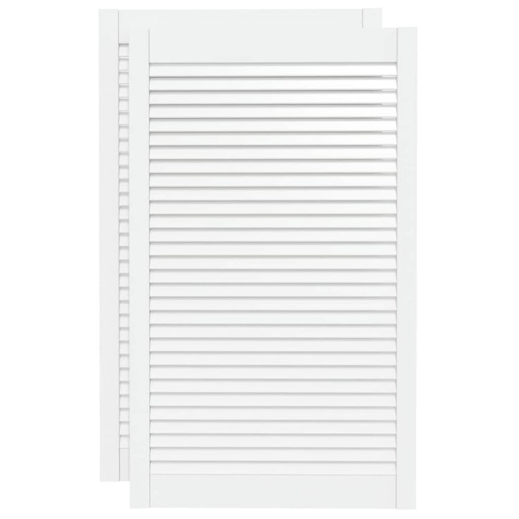 Vidaxl kastdeuren met lamellen 2 st 99,3x59,4 cm grenenhout wit