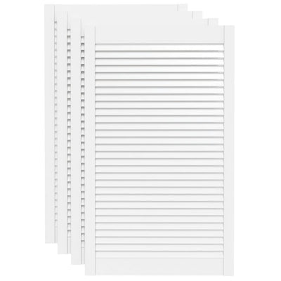 Vidaxl kastdeuren met lamellen 4 st 99,3x59,4 cm grenenhout wit