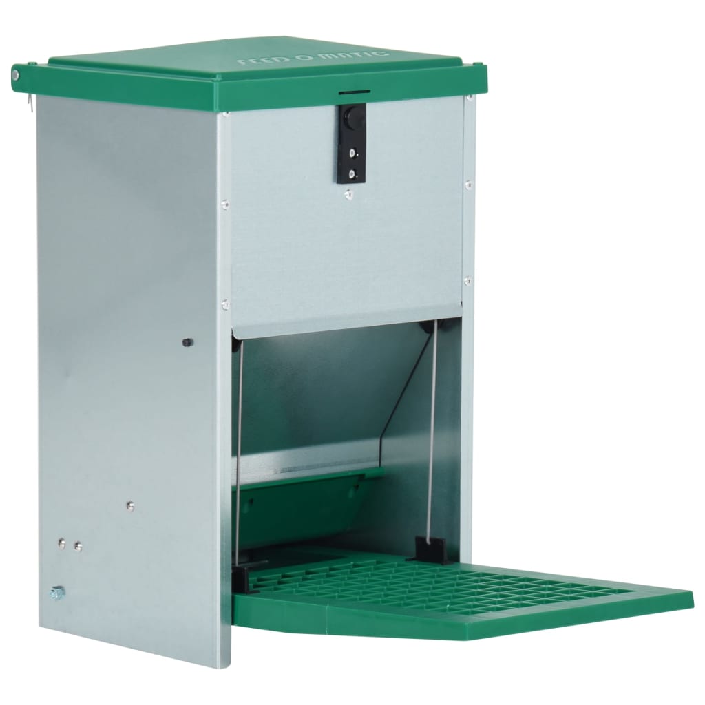 Vidaxl pluimveevoerbak automatisch met pedaal 8 kg