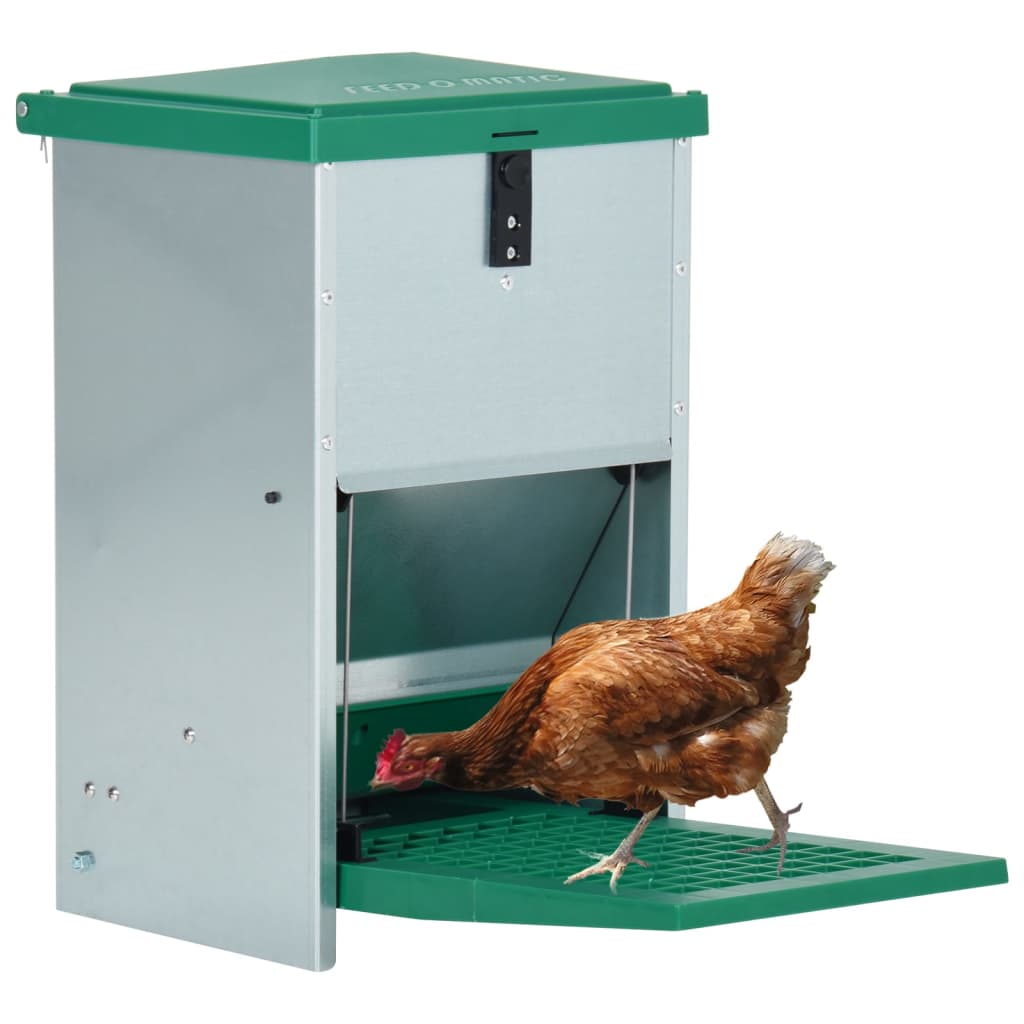 Vidaxl pluimveevoerbak automatisch met pedaal 8 kg