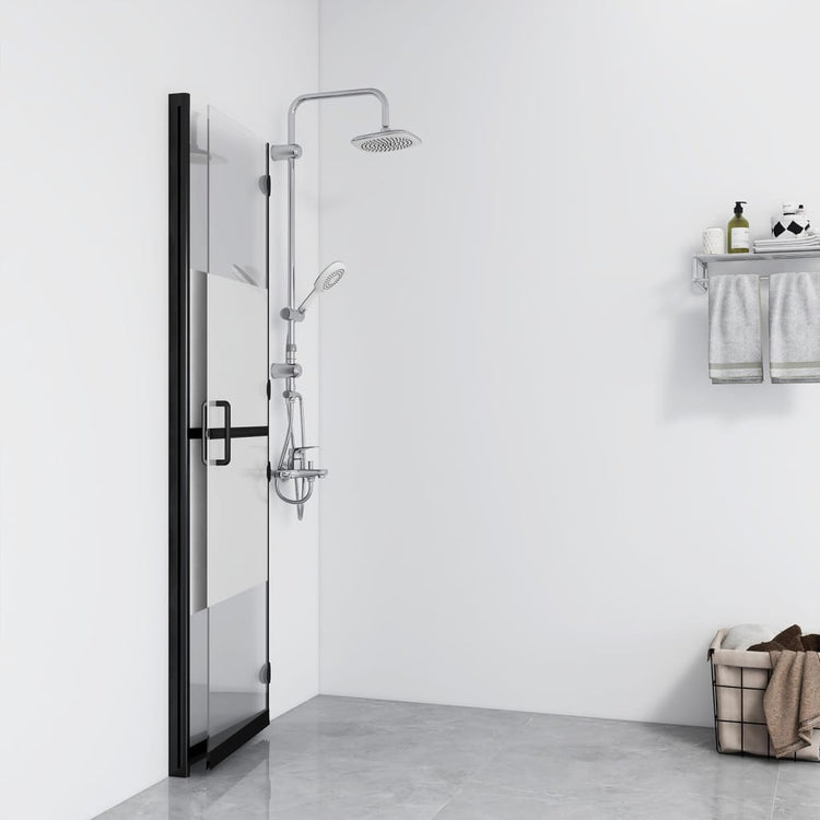 VidaXL Inloopdouchewand inklapbaar 120x190 cm ESG-glas halfmat