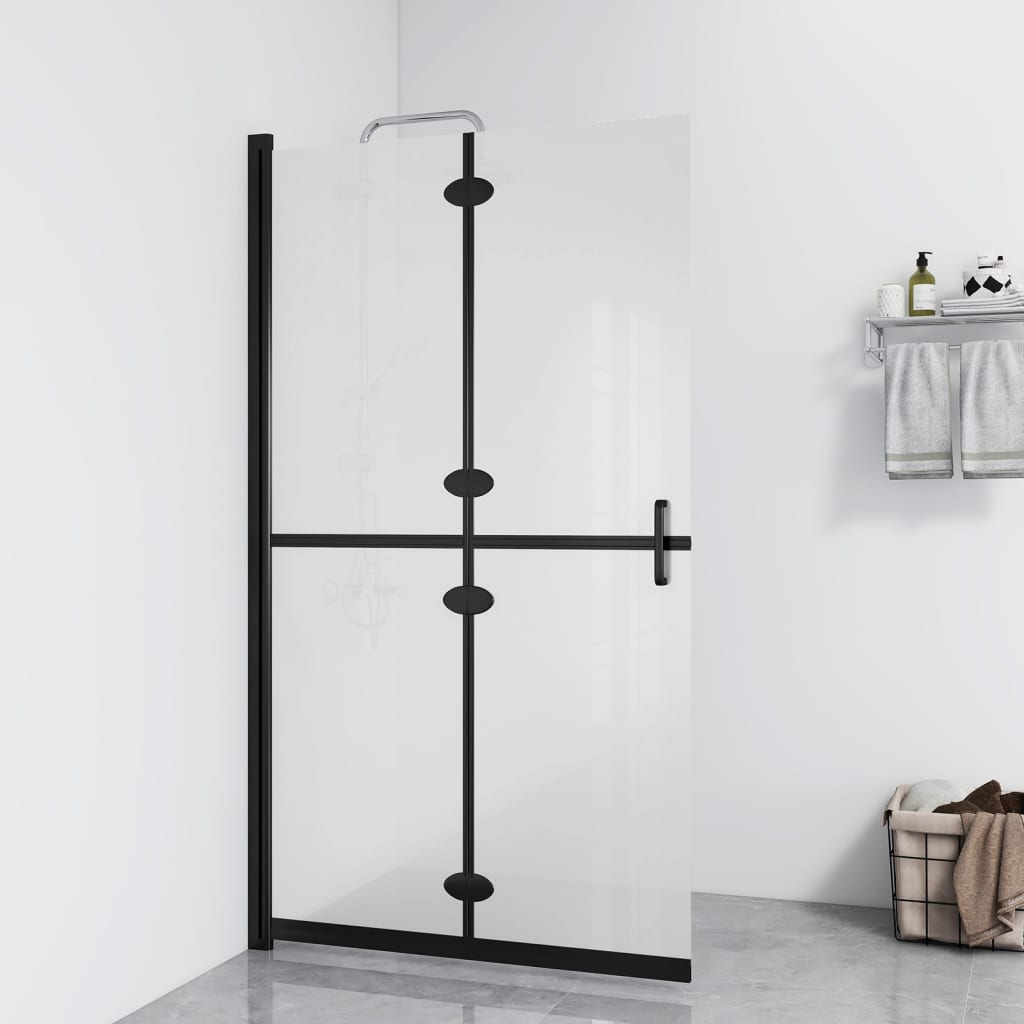 Vidaxl inloopdouchewand inklapbaar 110x190 cm esg-glas mat