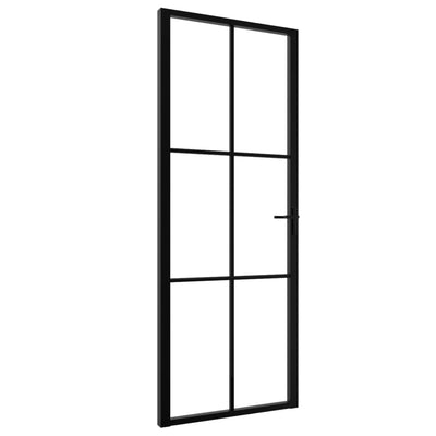 Vidaxl binnendeur 76x201,5 cm esg-glas en aluminium zwart