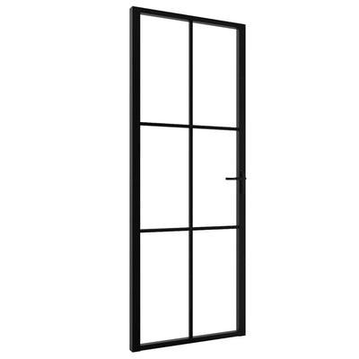 Vidaxl binnendeur 76x201,5 cm esg-glas en aluminium zwart