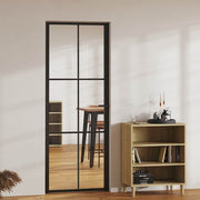 Vidaxl binnendeur 76x201,5 cm esg-glas en aluminium zwart - afbeelding 1