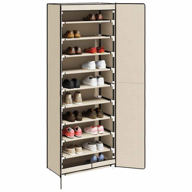 Vidaxl schoenenkast 60x30x166 cm stof crèmekleurig