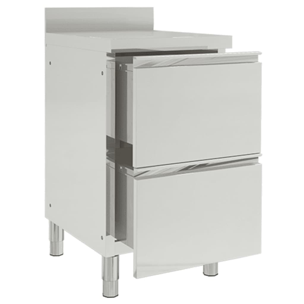 Vidaxl commerciële keukenkast met 2 lades 50x60x96 cm