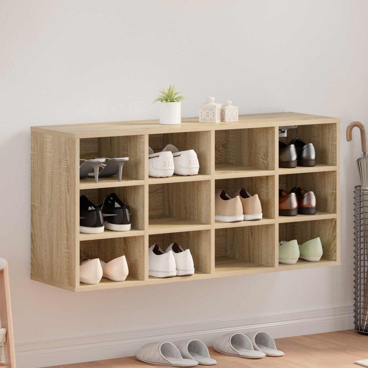 Vidaxl schoenenkast 103 x 30 x 51 cm bewerkt hout sonoma eiken